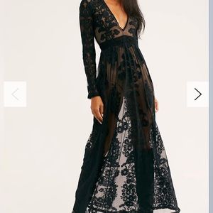 For Love & Lemons Temecula Maxi Dress in Black size L
